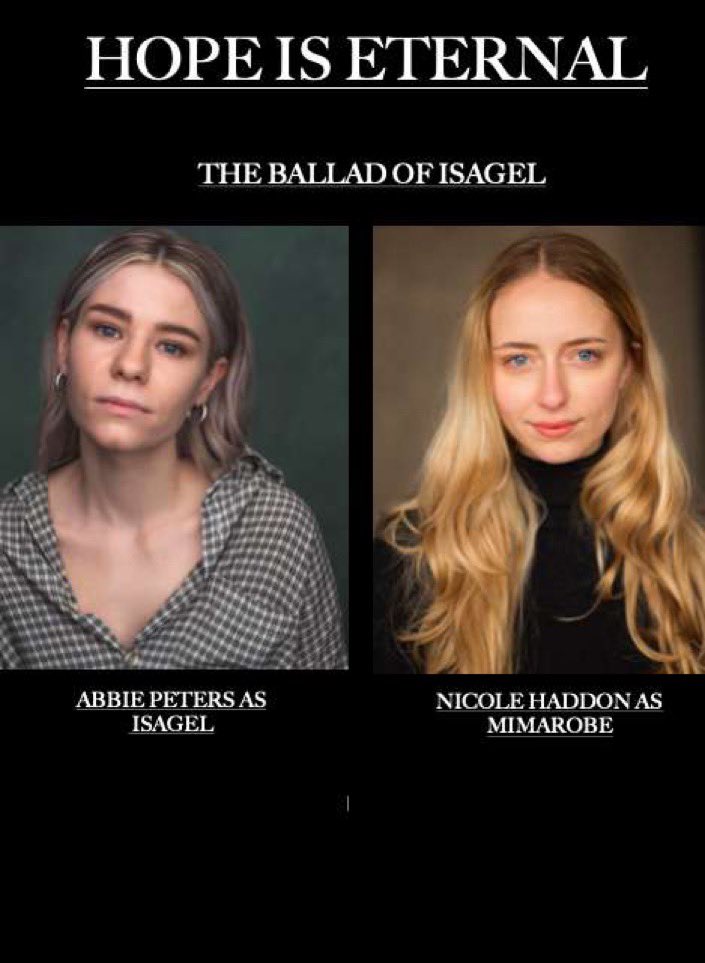 ⭐️CAST ANNOUNCEMENT⭐️

Our production of ‘Hope is Eternal’. Link in bio for tickets. @lcmlive