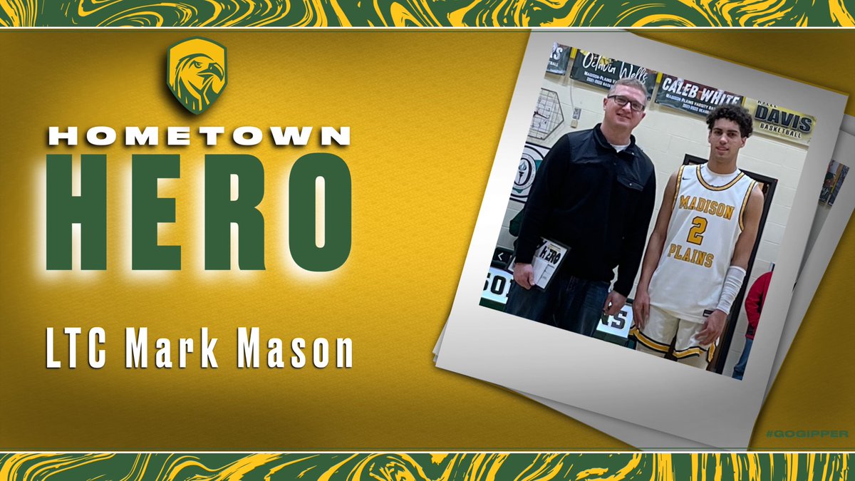 Hometown Hero: LTC Mark Mason has been a member of the Air Force for 19 years serving as both a fire fighter and attorney. Mark also served in Kuwait as a part of the Global War on Terrorism. Thank you for your Service Mr. Mason. @MP_BoysHoops @Mr_Eisler https://t.co/dfHvw2uWGe