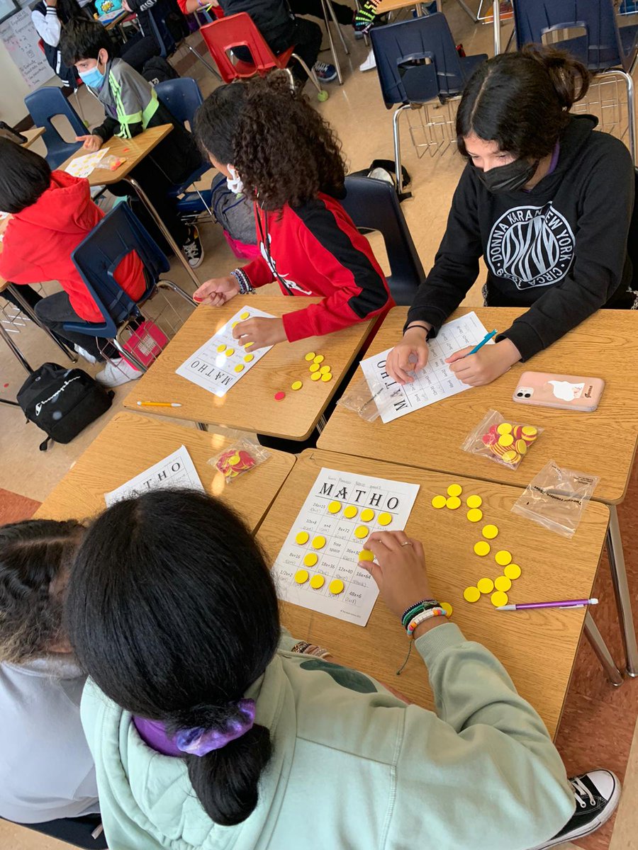 ShenandoahMS's tweet photo. Students in Ms. Midence's 6th grade math classes learned about generating equivalent expression and factoring by playing math-style bingo, Matho. #SMSMath @MDCPS @MDCPSCentral @MiamiSup @MDCPSMath https://t.co/gxPI0wkz9Z