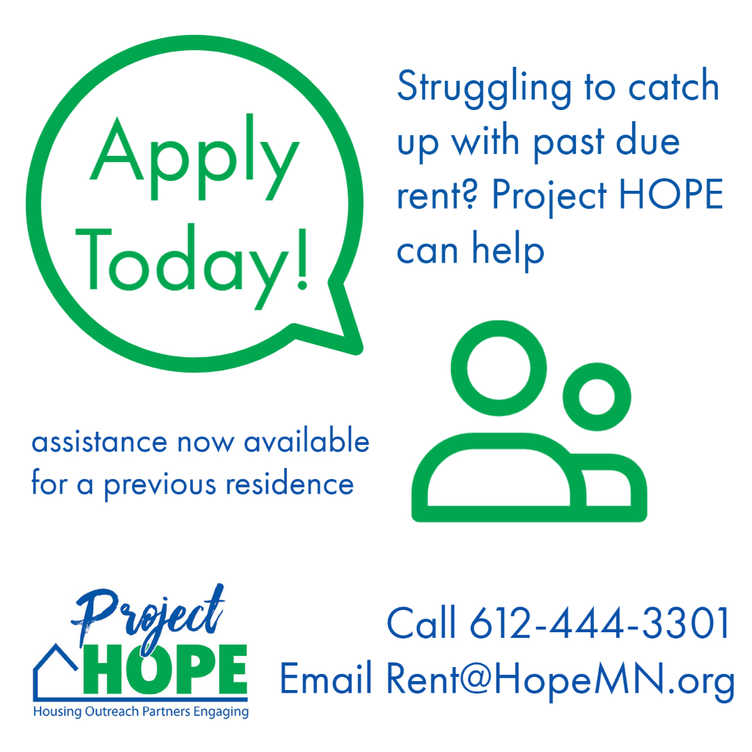 ProjectHOPE_mn's tweet image. Minnesota Renters! Get Caught up on Past Due Rent!
#mn #minnesota #rent #rentassistance #renthelpmn #projectHOPEmn #housing