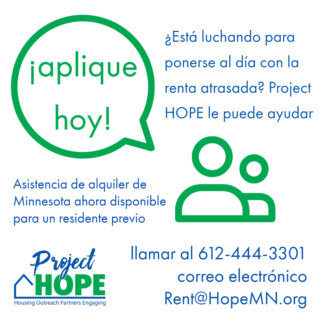 ProjectHOPE_mn's tweet image. ¡Inquilinos de Minnesota! ¡Póngase al día con la renta vencida!
 #mn #minnesota #renta #asistenciaderenta #renthelpmn #projectHOPEmn #alojamiento