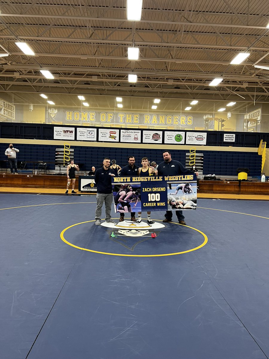 Congratulations to Zach Orseno on his 100th career win! <a href="/NR_Wrestle/">North Ridgeville Wrestling</a>