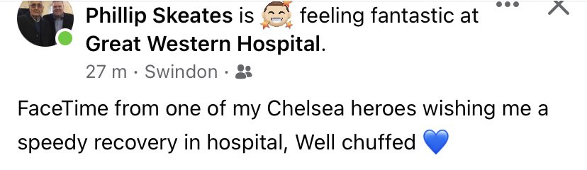 Skeates10's tweet photo. Class from @TheRealAC3 tonight, signed my Chels flag before the Swindon game and then FaceTimed my dad in hospital after the game through my brothers phone

Made his day 👏🏻 

🎶 Ashley Cole has won the European Cup 🎶 https://t.co/0hhBV7D9MG