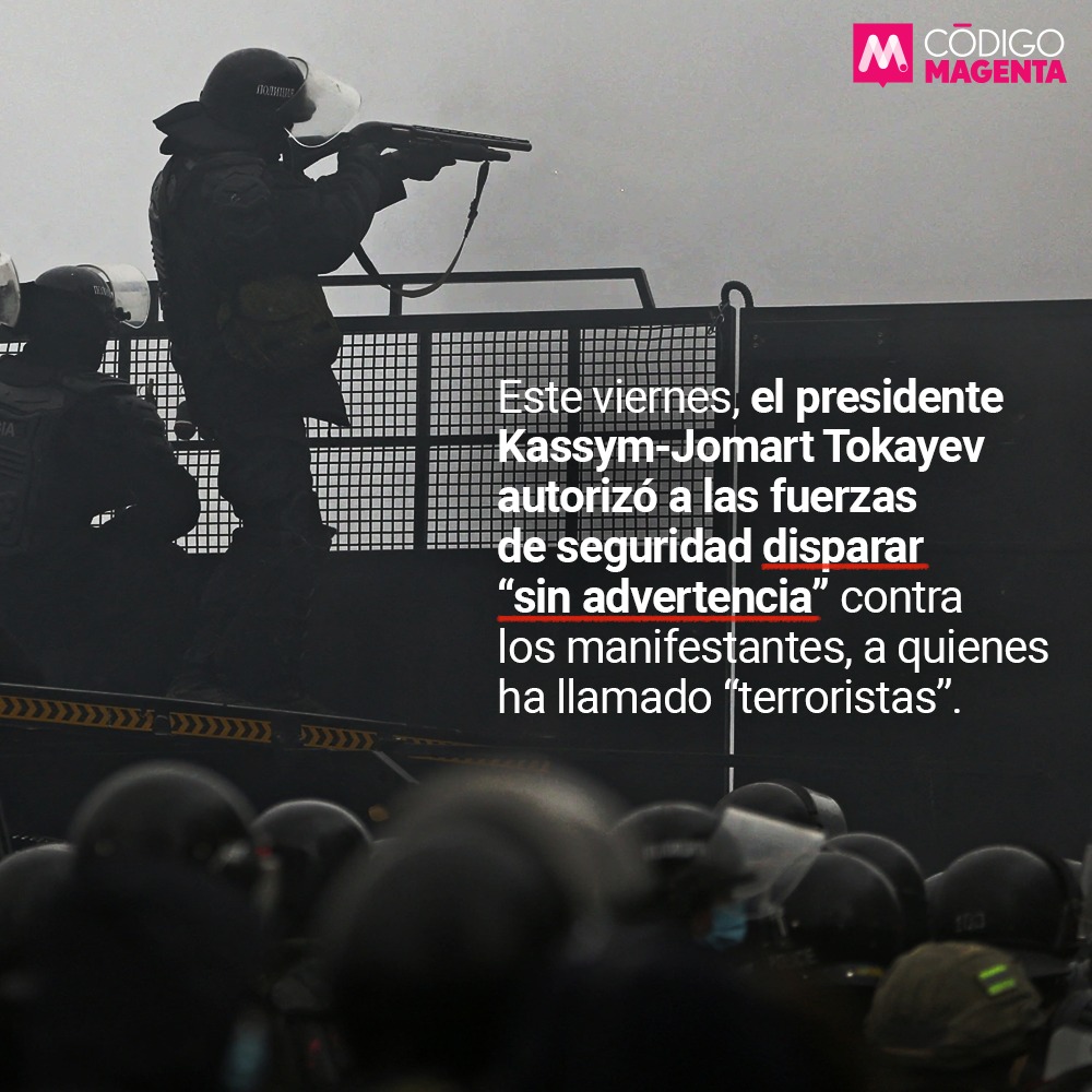 📌La lejana nación de #Kazajistán, en el centro de Asia, es escenario de protestas masivas contra el gobierno, que han dejado decenas de muertos.😲 (1/2)