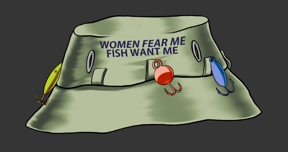 Lampy Moth - VArtist & Live2d Rigger (COMS OPEN) on X: Based on request. I  have Re uploaded the fishing hat assets with the new phrase, Women Fear Me  Fish Want Me