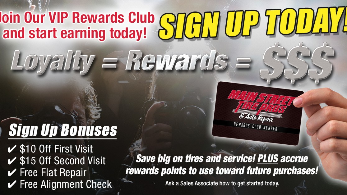 MainStreetTP's tweet photo. Are you part of Main Street Tire Pros &amp; Auto Repair's Rewards Club?!

    https://t.co/GOmGH9ZfGc https://t.co/Hcyb5hMWh9