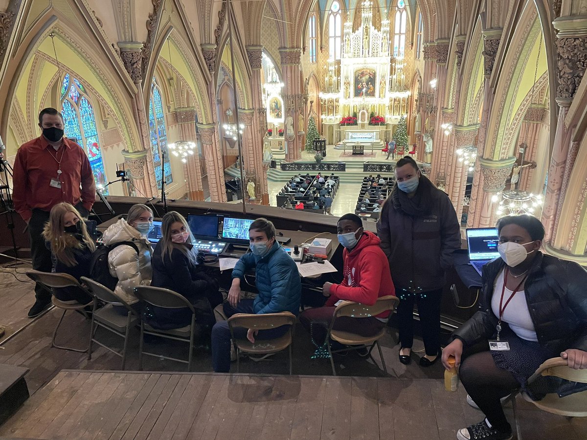 trosinia's tweet photo. Great job by the new Wolfpack Media club doing their first livestream mass from Holy Family today! https://t.co/ul4fP16rtu