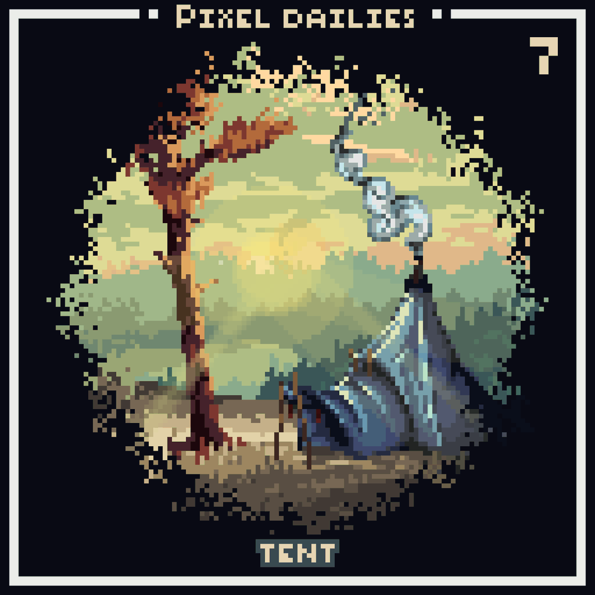 A little late, but here is day 7's #tent 🏕
<a href="/Pixel_Dailies/">Pixel Dailies</a> ♦ #pixel_dailies ♦ #pixelart