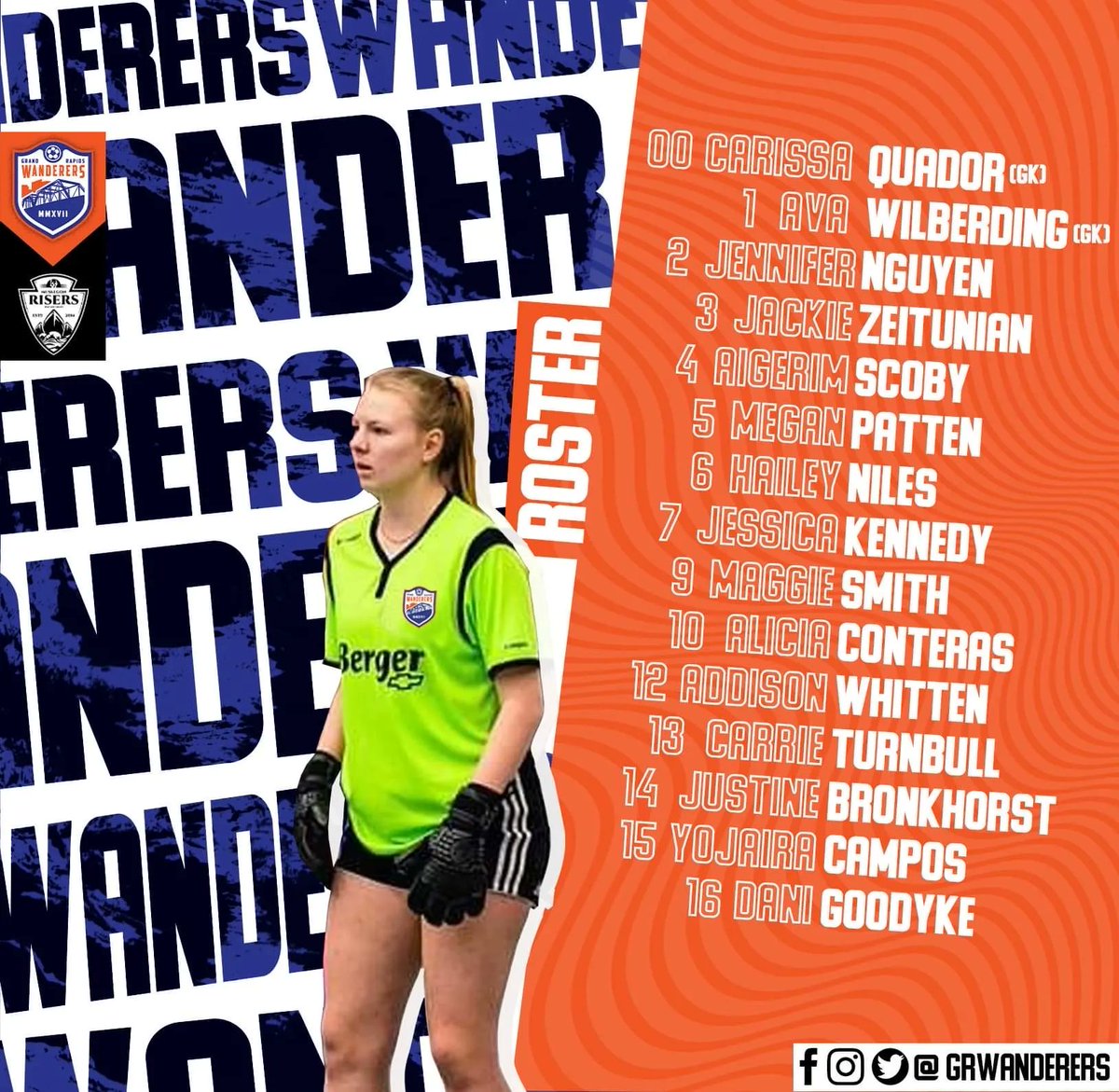 GLFC_PRO's tweet photo. Coach Boogaart has named the Women who will represent the Wanderers tomorrow @ Mercy Health Arena. #ForThe616 https://t.co/pb9dk5ApuE