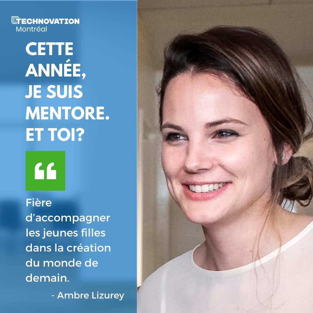 TechnovationMtl's tweet photo. Vous êtes un professionnel.le de l'industrie de la tech ou du milieu des affaires? Vous souhaitez vous impliquer auprès des jeunes et les accompagner dans la réalisation de leur projet? Faites comme Ambre.
Devenez mentor.e! Inscrivez-vous: https://t.co/Jz0Gm9IRjz #Moisdumentorat https://t.co/8daId4Qavn