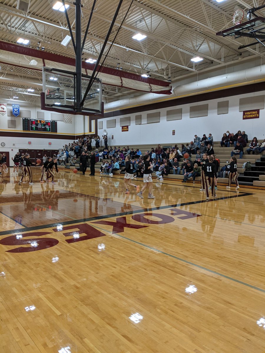 Here at Omro as the girls basketball team faces Mayville in a Flyway conference game. It is also a memorial game for Danycka and Domynick Milis, who died just over a year ago in a tragic car accident during a family vacation in Florida #hsswi