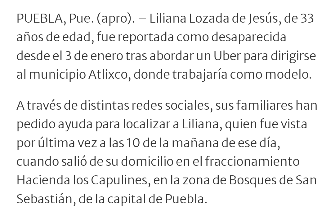 Mensaje de labor social... Por favor necesito el RT de todas y todos ustedes para dar a conocer la desaparición de esta chica de nombre Liliana Lozada de Jesús, de 33 años de edad . Sus familiares requieren de nuestro apoyo.
<a href="/SSPCMexico/">Secretaría de Seguridad y Protección Ciudadana</a>, <a href="/FGRMexico/">FGR México</a>
👇 
x.com/sempiternoCafe…