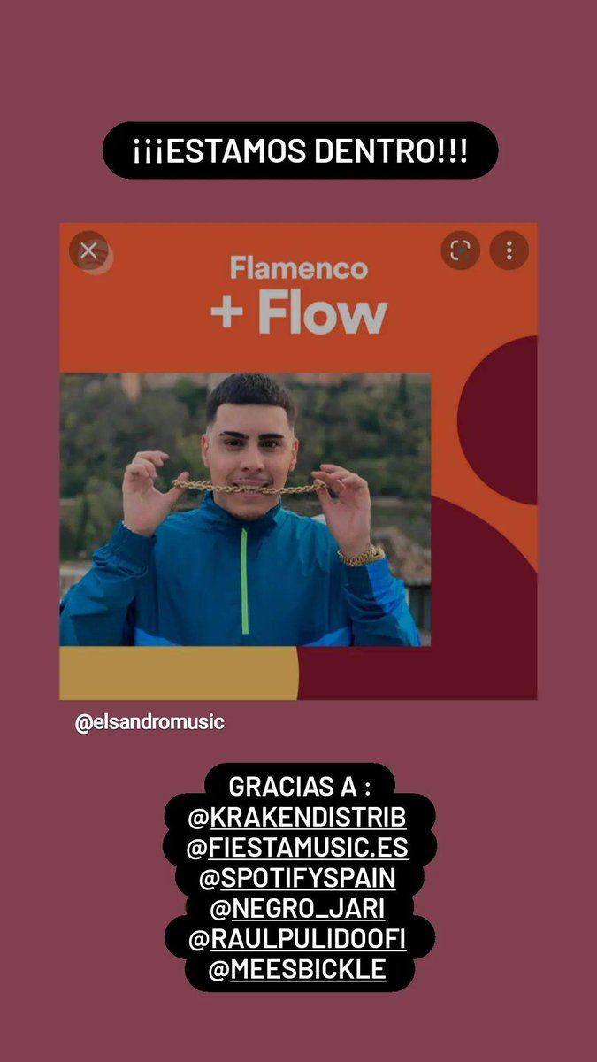 El esfuerzo tiene su recompensa. Estamos dentro de la lista más importante de música urbana en @spotifyspain . GRACIAS @spotify @negro_jari @raulpulidoofi @meesbickle y como no a mi TEAM  @krakendistrib <a href="/fiestamusic/">DJ Fiesta</a>.es por hacerlo posible.
SEGUIMOOOOOOS!! 💖