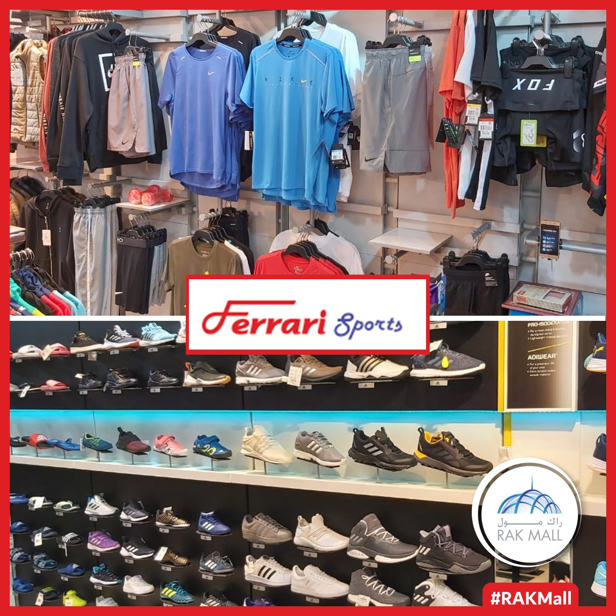 rak_mall's tweet photo. Get into fitness mode with our latest sports apparel. Visit Ferarri Sports on level 1 at RAK Mall
-
تمتع بلياقة ورشاقة متكاملة من خلال أحدث الأزياء الرياضية لدينا. تفضل بزيارة متجر فيراري للرياضة في الطابق الأول من رأس الخيمة مول.
-
#RAKMall #InRAK #FerrariSports https://t.co/scGEnPrN1x
