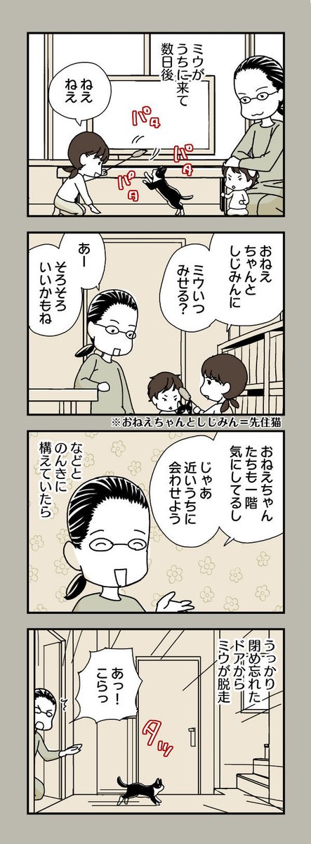 今週も更新してます! 猫の世界もなかなかしんどそう

第三百四十四話 うっかりバッタリ|うめ(小沢高広・妹尾朝子) @ume_nanminchamp |ニブンノイクジ https://t.co/SCRBX8LwD6 