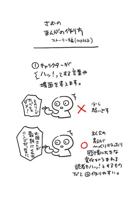 さお的、まんがのストーリーの作り方
ストーリーもギャップの高低差があるといい気がする 