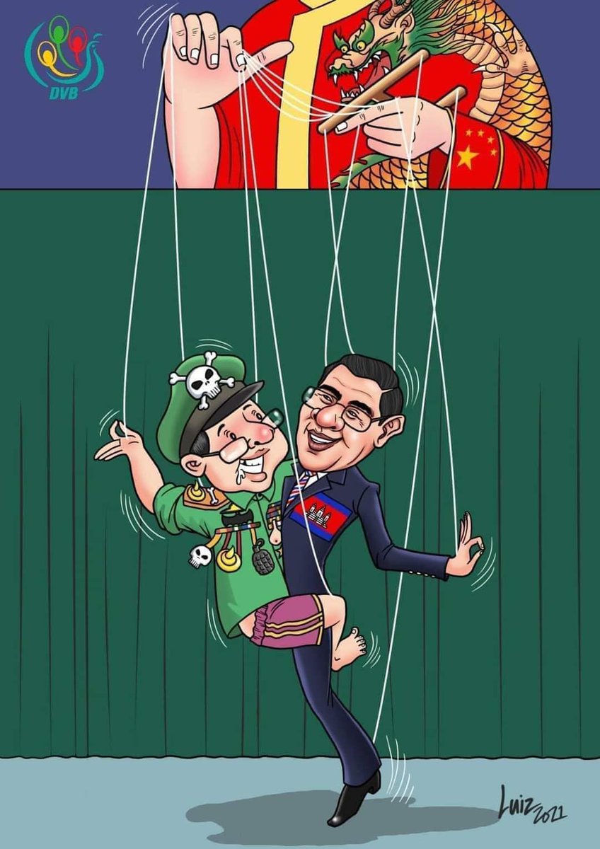 LeltThu's tweet photo. @PeacePalaceKH We absolutely do not need Cambodian Prime Minister Hun Sen because he is supporting the Burmese terrorist army’s leader Min Aung Hlaing.
Shame on you. Adopted sons of CHINA. Both of you are dictators.

#HunSen 
#ASEANStopHunSen https://t.co/ea4WVQsffA