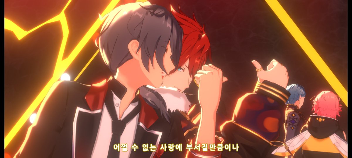 Noll_es's tweet image. 그거 아시나요 손끝의 아리아드네는 컨셉이 붉은실, 헤어진 연인, 미궁인 만큼 크비 네명 전부 멤버간에 아이컨택없이 시선처리 전부 관객선만을 향해있는데 유일한 아이컨택이 니키와 린네의 "어쩔 수 없는 사랑으로 부서질만큼이나" 부분뿐이라는 사실