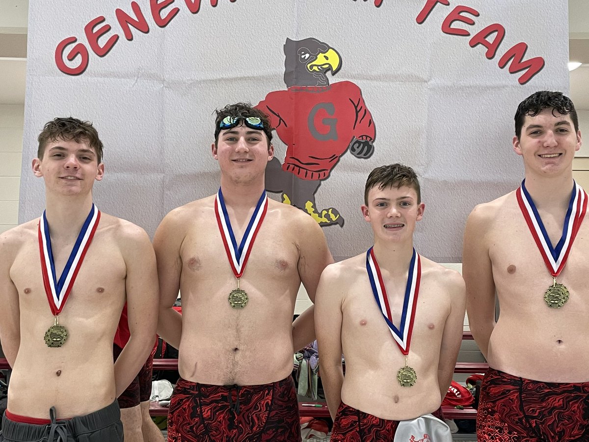 GenevaSwimTeam's tweet image. Great night of swimming  at All County Meet!  New school records: 200 medley relay (Collins, Reigle, Johnson, Lee), 200 free relay (Lee, Krieg, Collins, Reigle) + 50 free (Reigle) and Collins again in the backstroke.