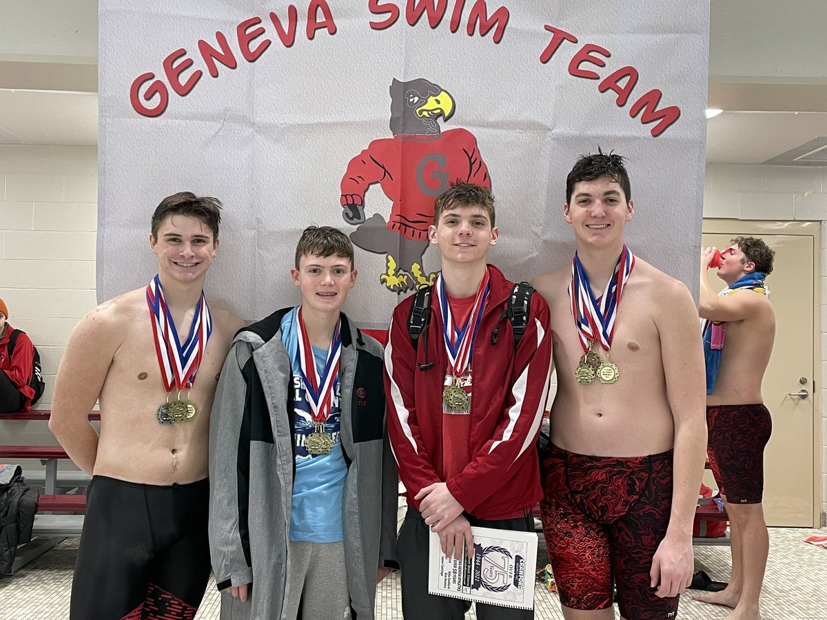 GenevaSwimTeam's tweet image. Great night of swimming  at All County Meet!  New school records: 200 medley relay (Collins, Reigle, Johnson, Lee), 200 free relay (Lee, Krieg, Collins, Reigle) + 50 free (Reigle) and Collins again in the backstroke.