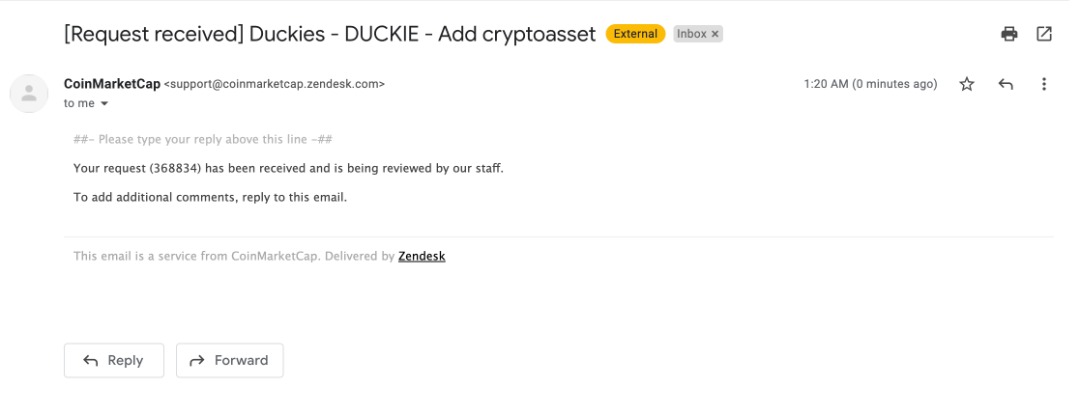 Duckiescoin's tweet photo. Application submitted to CoinMarketCap for listing!! 
 
$Duckie #Duckiescoin #BSC #BNB #CoinMarketCap #ElonMusk https://t.co/BI5hRQnDgH