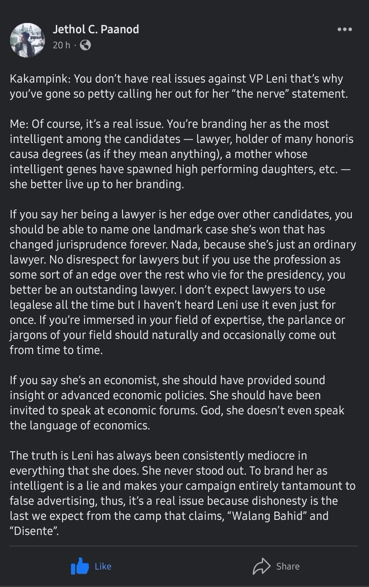 Very well said... basa mga kakampinks! ✌😊👊 ❤💚