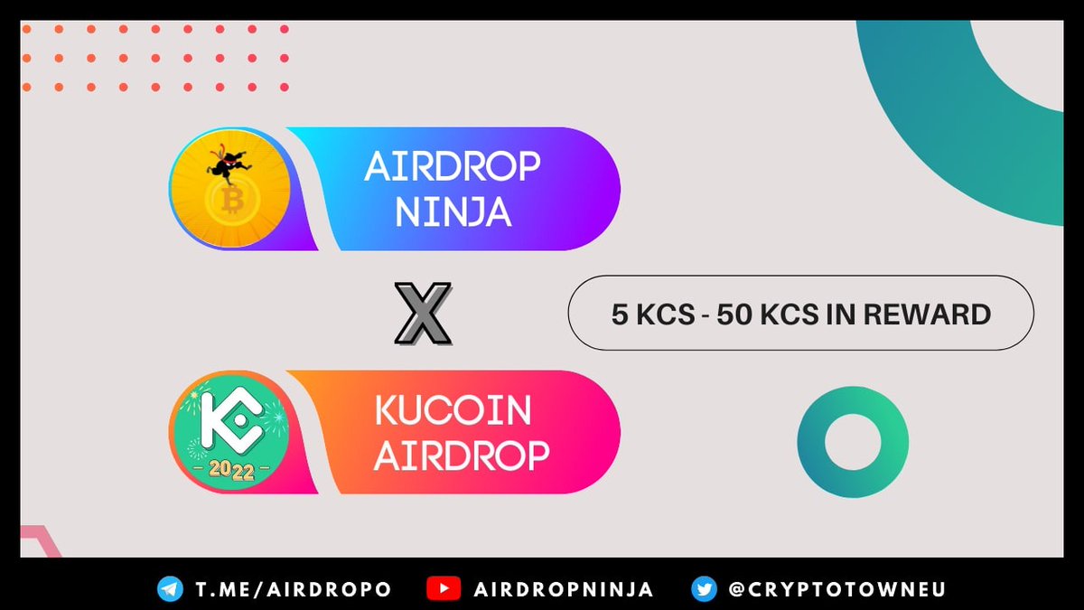 🚀 Airdrop: Kucoin
💰 Value: $5 KCS
👥 Referral: $30 KCS
📊 Exchange: Kucoin, AscendEX (Bitmax), Probit Global
📅 End Date: 6th February, 2022

Talk with the Telegram Bot
t.me/KucoinAirdropB…

#Airdrop #Crypto #Airdrops #cryptocurrency #giveaway #Kucoin