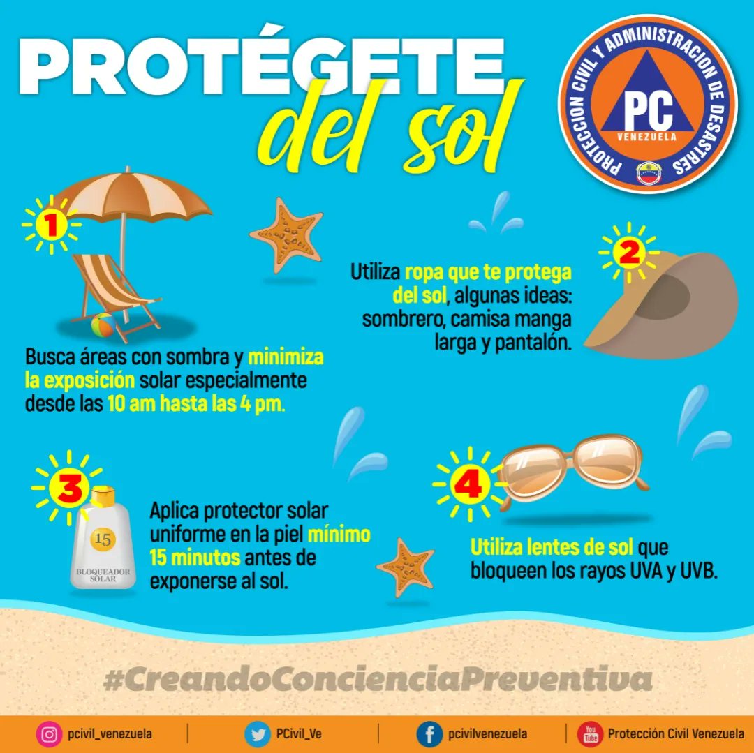 📌 Si vas a disfrutar de la playa, protégete del sol. 👇

#CreandoConcienciaPreventiva
