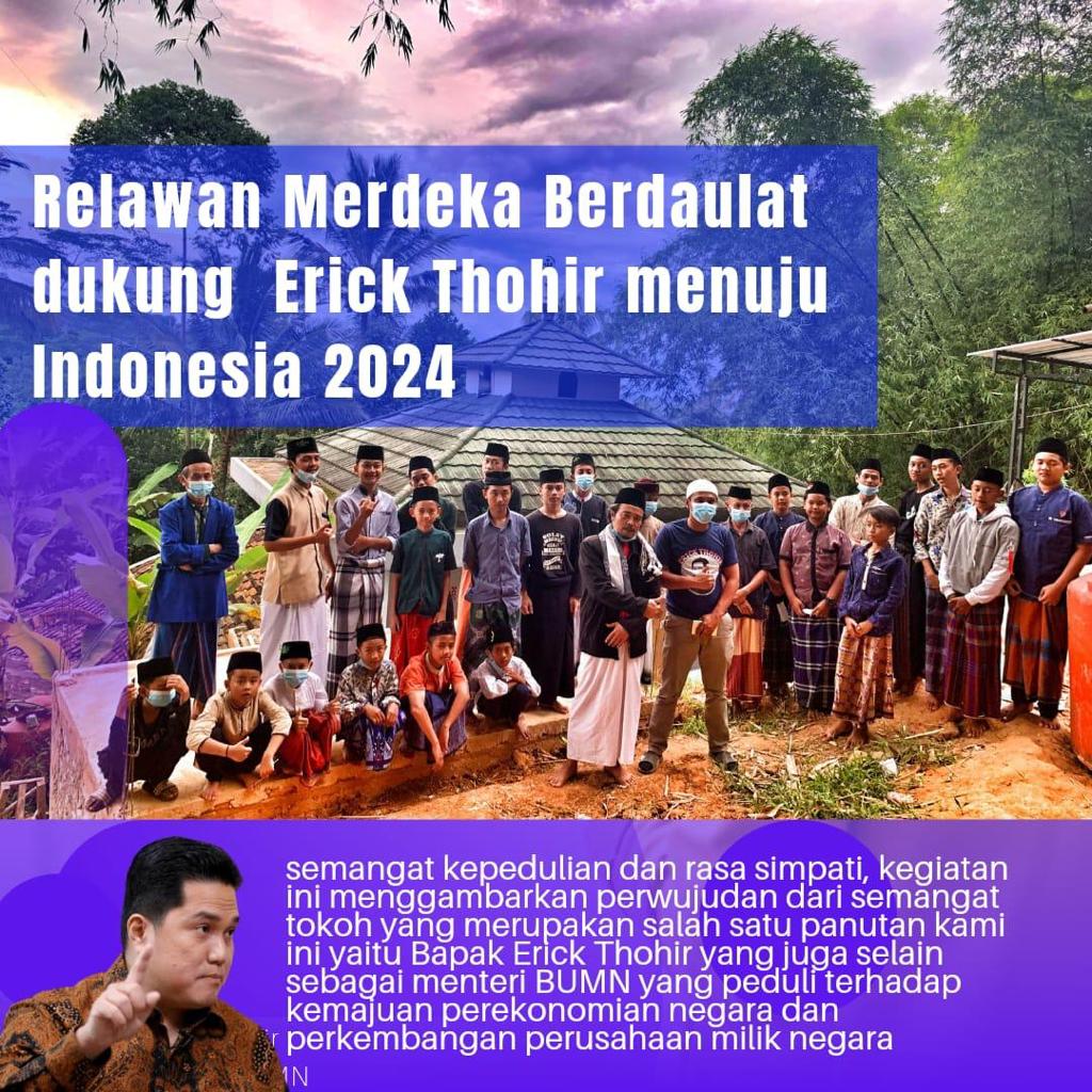 _Vaniaokta's tweet photo. Relawan merdeka berdaulat dukung @erickthohir menuju Indonesia 2024. https://t.co/hRcRFmyGSY