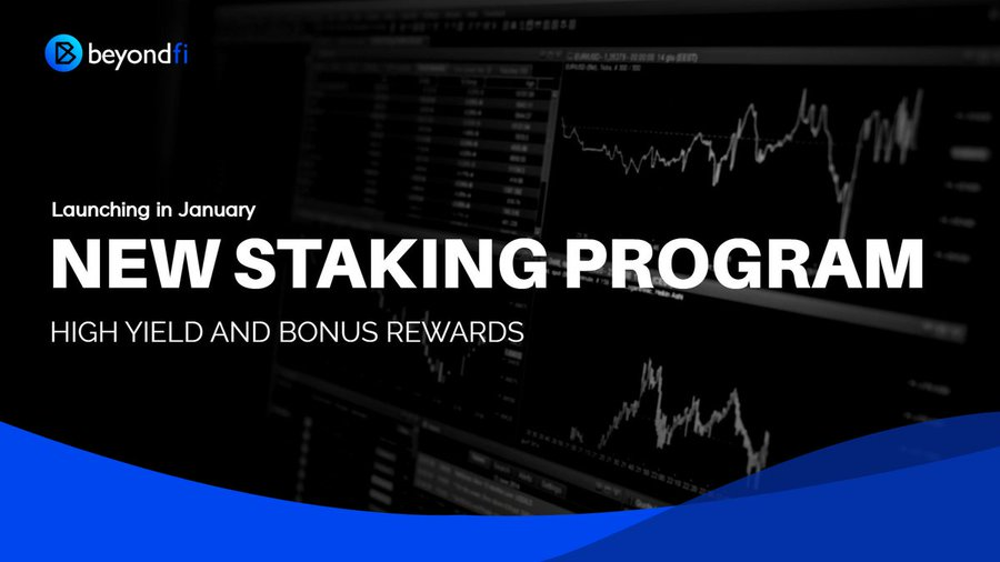 CryptoWinkle's tweet photo. @Bey0nd_Fi To Launch🚀A New Staking Program in January

💁‍♂️This Staking program will allow holders of #BYN to earn up to 149% APY🤑by simply staking in the relevant staking pools📈

🧐Check out Important details about the staking HERE⬇️
https://t.co/AgwldSQExG

$BYN #Staking https://t.co/BDjxf1leTW