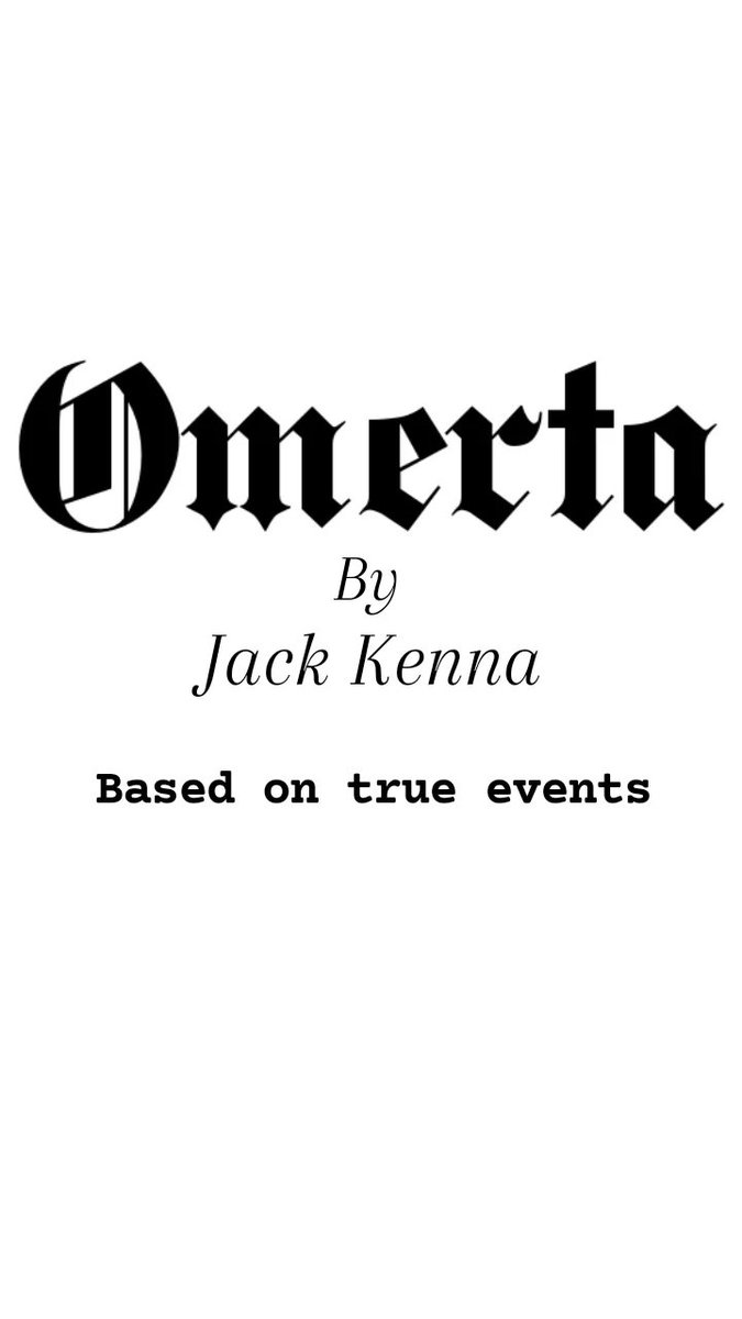 Well it has a name. My latest writing. I've been working on this for a long time now on and off but it will definitely develop legs this year #omerta #writerslife #actorslife