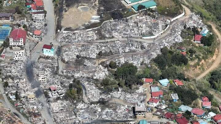 mm_nadi's tweet photo. Thantlang Placement Affairs Committee issued that 123 civilians houses including 2 churches were burnt down by barbaric SAC terrorists until ashes on Jan 3,4,5.   #ShamelessHunSen #2022Jan8Coup #WhatsHappeningInMyanmar https://t.co/1YDTvLBePE