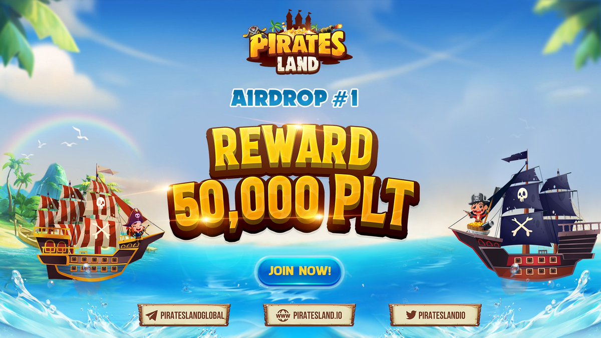 PiratesLando321's tweet photo. 💥 AIRDROP #1 - REWARD POOL is 50.000 PLT💥

🎁 50.000 PLT for 500 fastest winners❗️
👉 Join at: https://t.co/oeOAxT0WHu

⏲ Note date: Jan 03rd, 2021 — Jan 25th, 2022 (UTC time)

🚀 Register Now❗️❗️
👉 Detail at: https://t.co/G6uFgomRu0
#PiratesLand #PLT #TreasureVerse https://t.co/gFFJiykef9