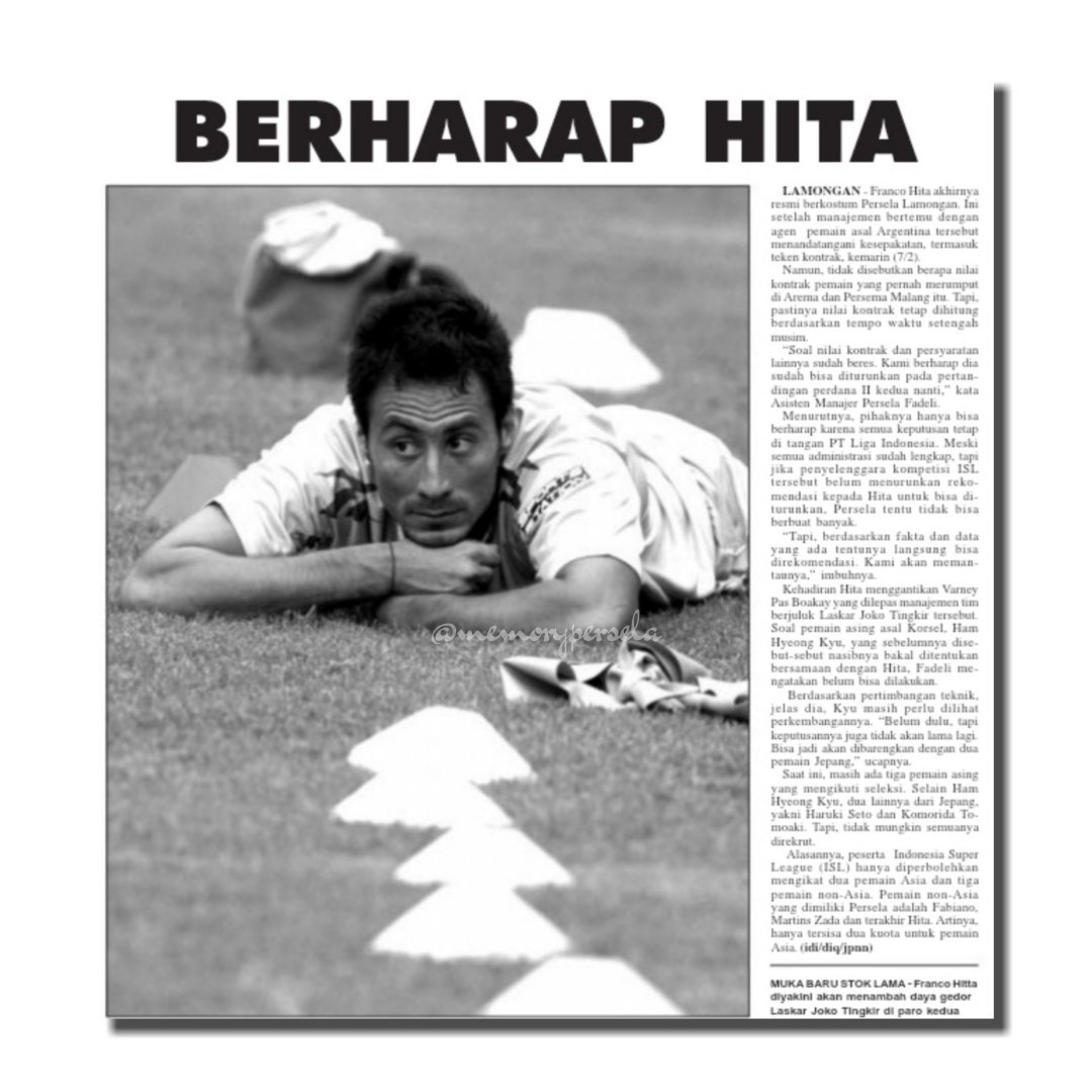 memorypersela's tweet photo. Di coretnya varney pada putaran 2 ISL 09/10 persela merekrut franco hita, Striker yang pernah gacor di arema 4 tahun sebelumnya. Di persela hita mencetak gol sedikit lebih baik dari varney, dalam sepuluh pertandingan ia mampu menorehkan 7 gol. https://t.co/Qsuw2FkrIS