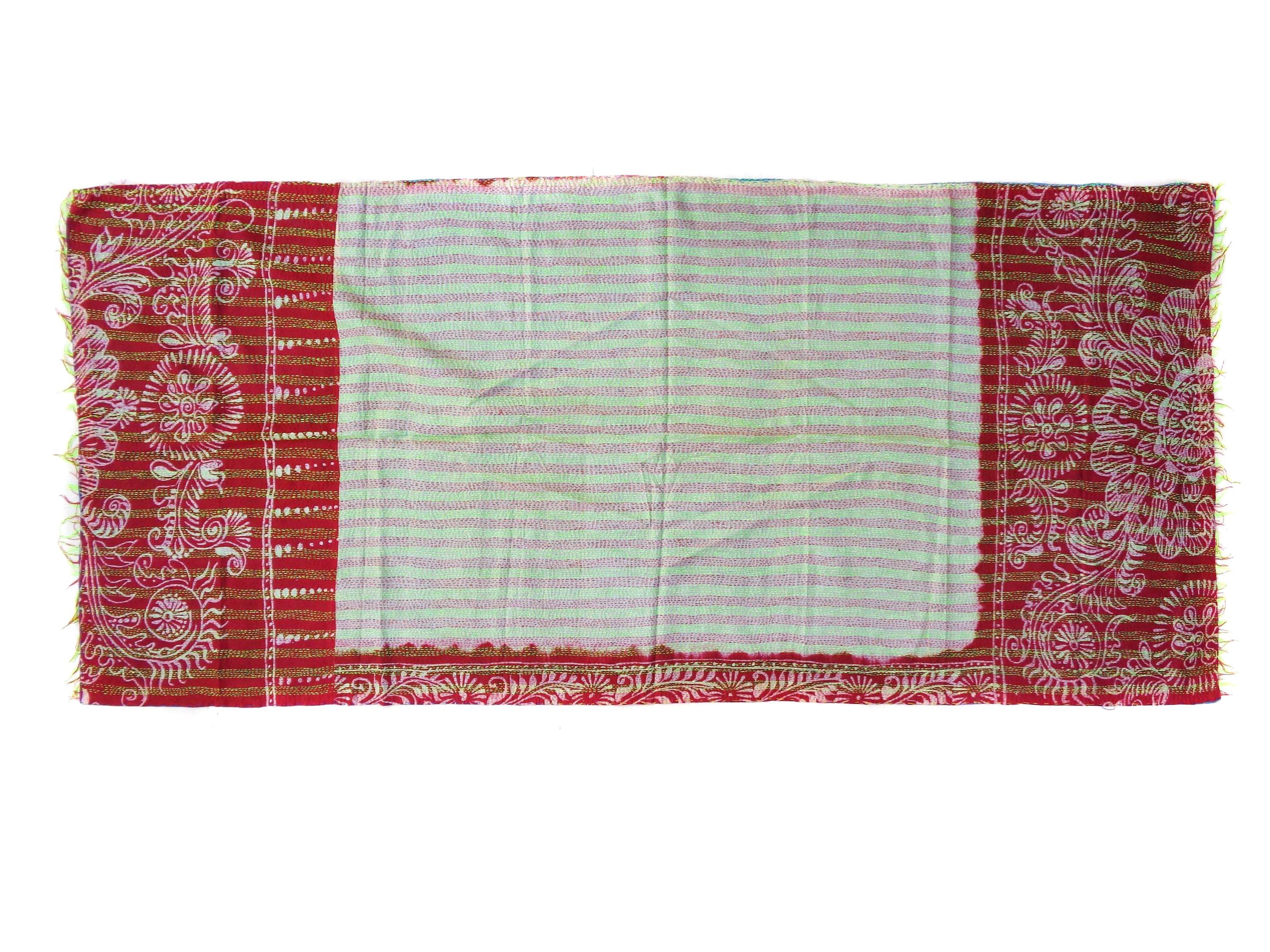 Silk Scarf Neck Wrap Stole veil Kantha Embroidered Scarf Veil Boho Scarves KR39