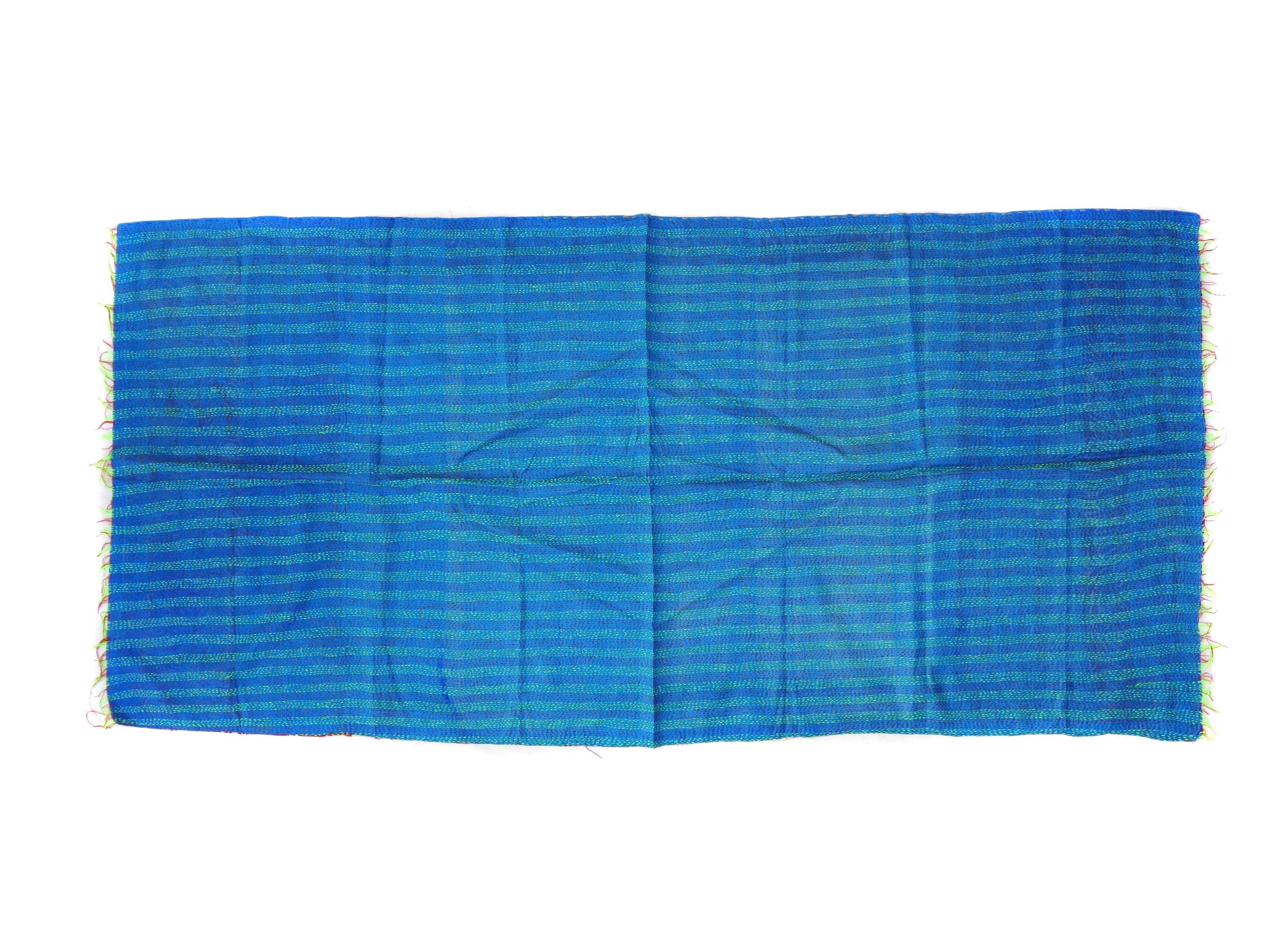 Silk Scarf Neck Wrap Stole veil Kantha Embroidered Scarf Veil Boho Scarves KR39