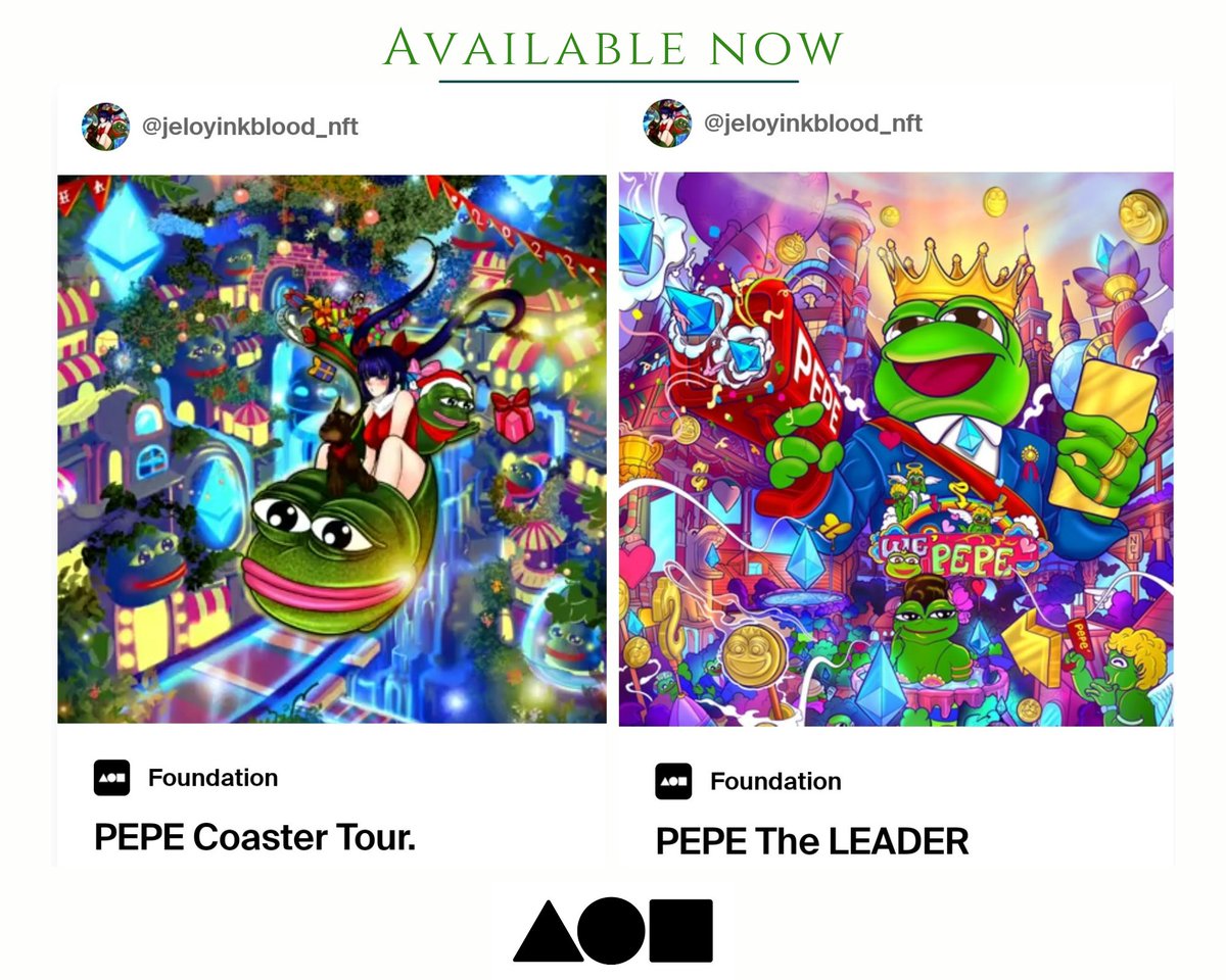 Jeloy_Inkblood's tweet image. 💕Dear~Frog Family PEPE~ 🐸💚 
I have a new drop 2 pic @withFND

🐸PEPE Coaster Tour.foundation.app/@jeloyinkblood…

🐸PEPE The Leader.foundation.app/@jeloyinkblood…

I'm very Fun to draw this.😊💕
Hope you enjoin.@jaggedsoft
@jaggedsoftBot 
#FrogFam #pepe #NFTs