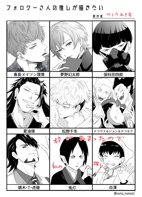 フォロワさんの推しが描きたい のやつ
まとめ～(テンプレお借りしました)
リクあざました!!!! 