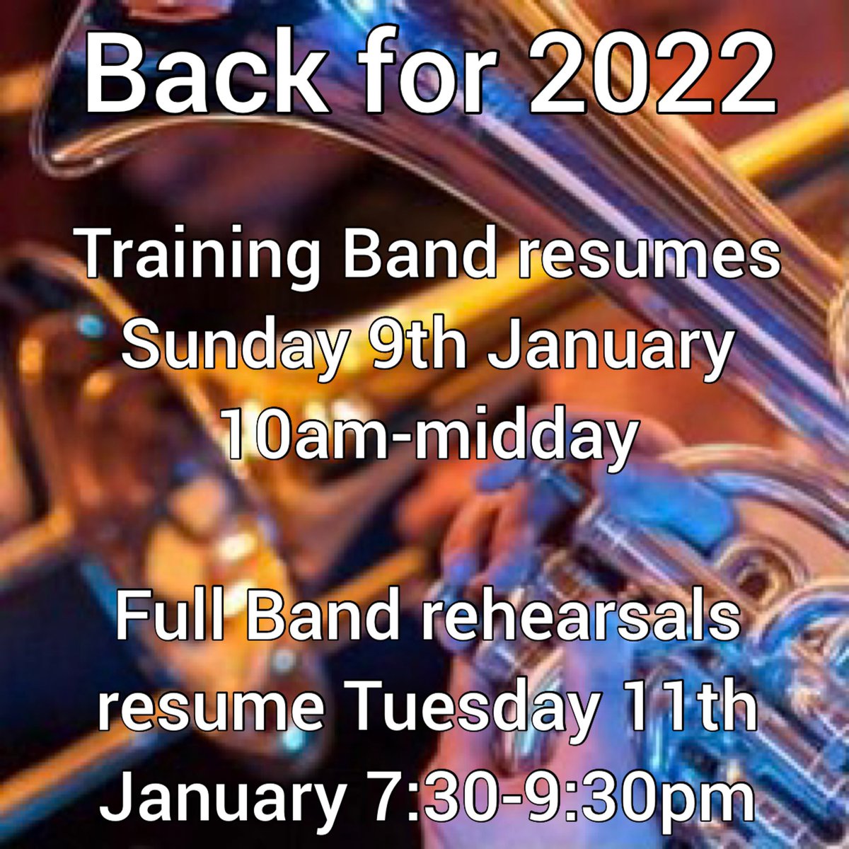 Back with a bang…
💥Our rehearsals resume in the coming days and we can’t wait to welcome back our banding buddies, following our Christmas break 🤗🤗🤗
#makingmusicsince1981
#40yearsyoung 
#livemusic 
#wellbeing 
#LHBB #community #brassband #Rugeley #cannockchase