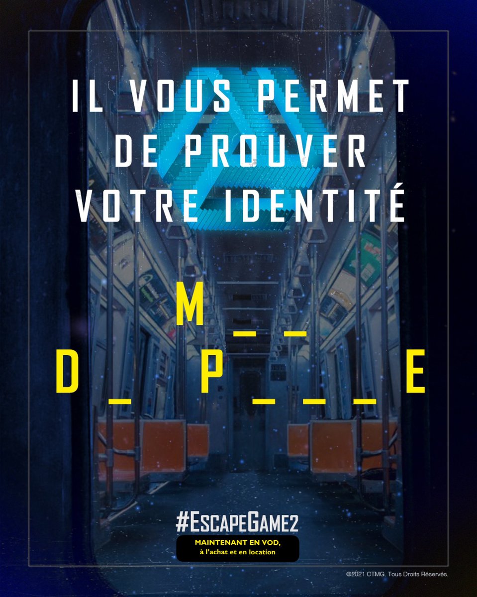 SonyPicsHomeFr's tweet photo. Compléter les lettres manquantes et continuez à jouer devant #EscapeGame2, maintenant disponible en DVD, Blu-ray et VOD, à l'achat et en location. 🎲
👉 https://t.co/BCMObRrZRK https://t.co/2h9REBDKPb