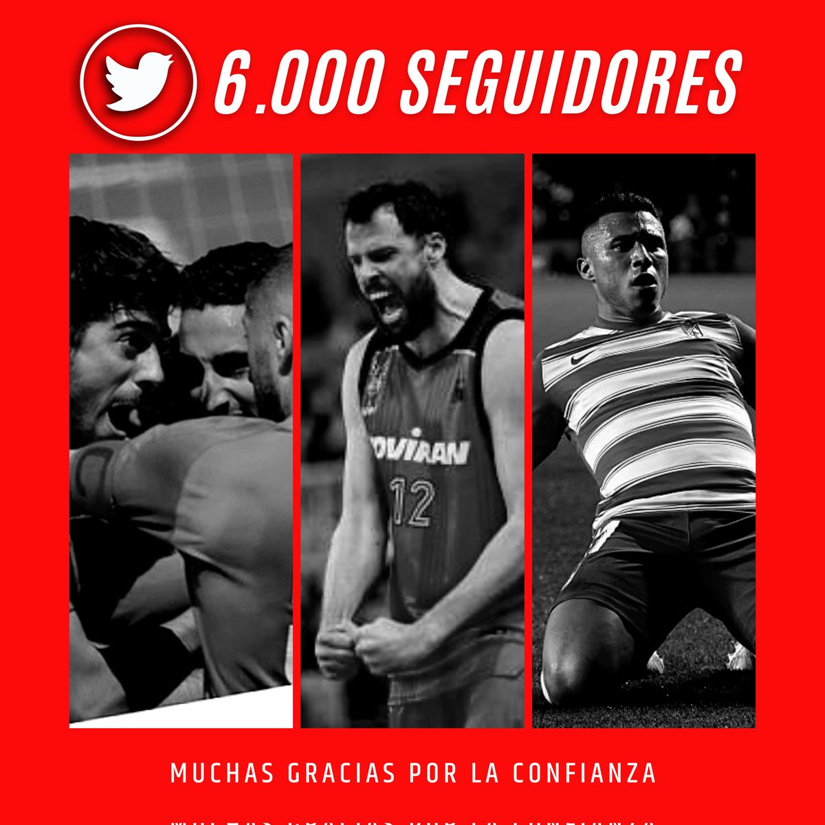 Muchas gracias por la confianza. La familia en Twitter llega a los 6.000 seguidores #GranadaEnJuego #6MilGracias