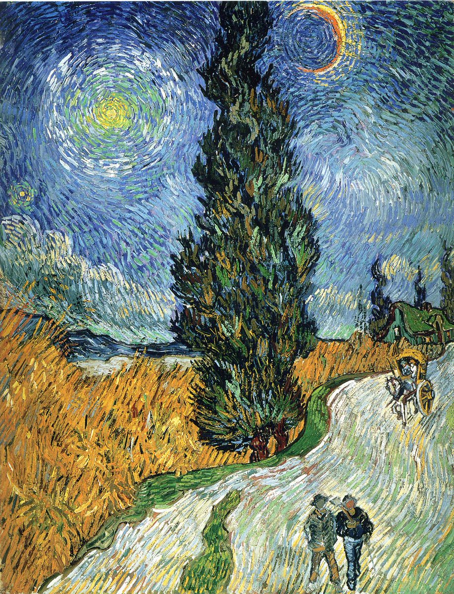 RT @Havenlust: Road with Cypresses, 1890.

Vincent van Gogh https://t.co/UwpP4NlnV4