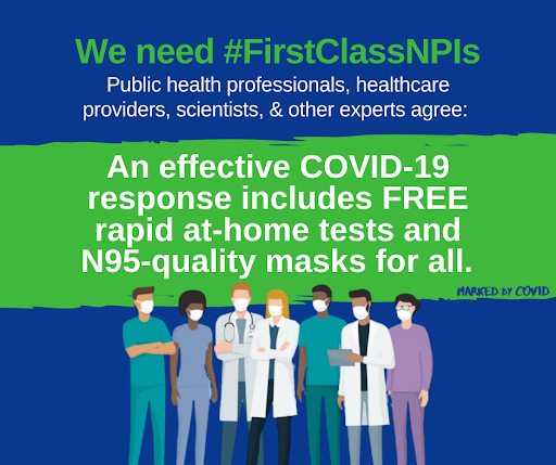michelleko2d's tweet photo. @AbraarKaran #DearZients Everyone deserves access to #FirstClassNPIs like #BetterMasks (N95!) & #RapidTests.
Not just those in the @WhiteHouse
@MarkedByCovid, #PublicHealth pros, #HCWs, and more are demanding better.
Join us: https://t.co/hFNGz4rspg. https://t.co/4yDxZzUFWU