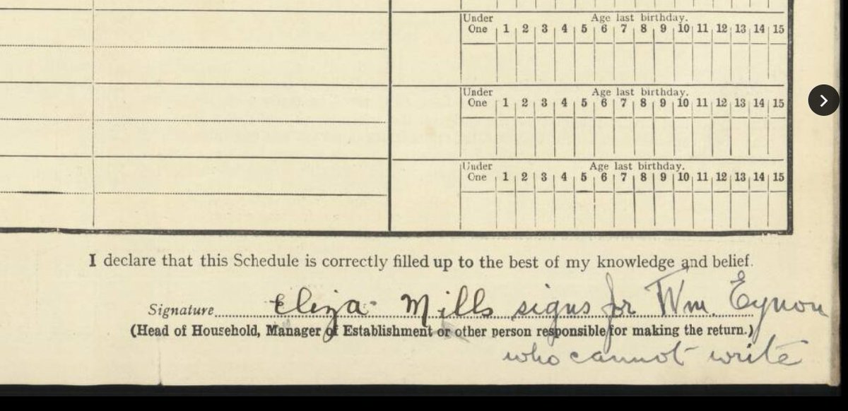 Has anyone else found an illiterate person in the #1921Census yet? My great-great-grandad couldn't write. I'm intrigued that it was signed by his mother-in-law (and neighbouring Head of Household) and not his wife.