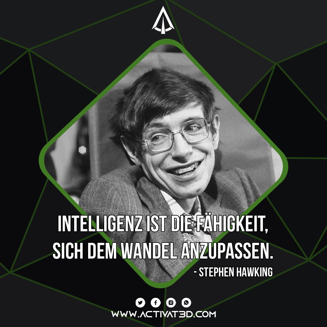 Zum Geburtstag von Steven Hawking nutzen wir dieses Zitat, um auf etwas neues hinzuweisen. Was könnte demnächst passieren? Habt Ihr eine Idee?  👀  activat3d.com/?utm_content=s…