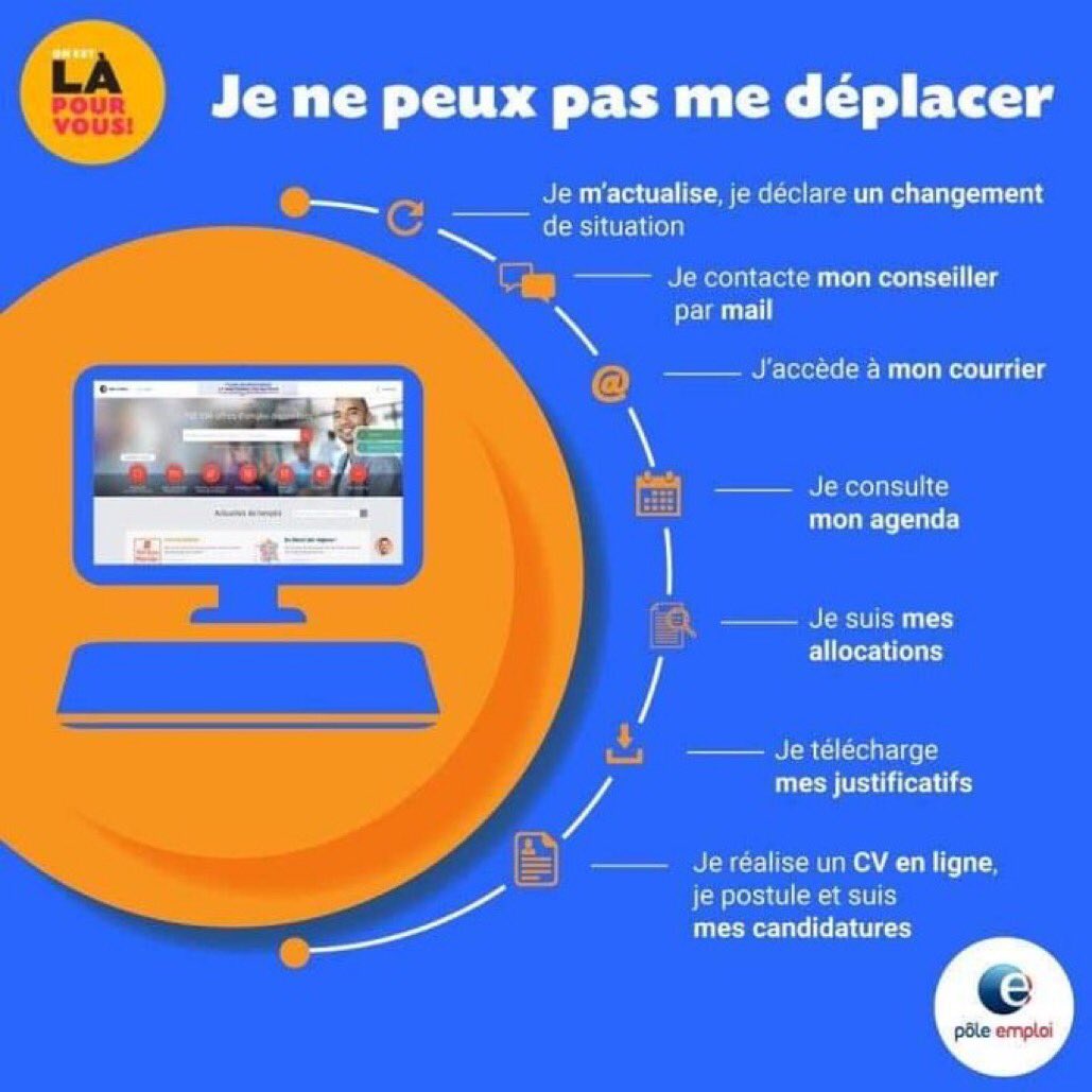 * @pole_emploi  dans le  #bouchesdurhone : Demandeurs d'emploi, Entreprises  et usagers de Pôle emploi, n'hésitez pas à utiliser nos #services à distance (mail, 3949, site internet...) en cette période de #COVIDー19.