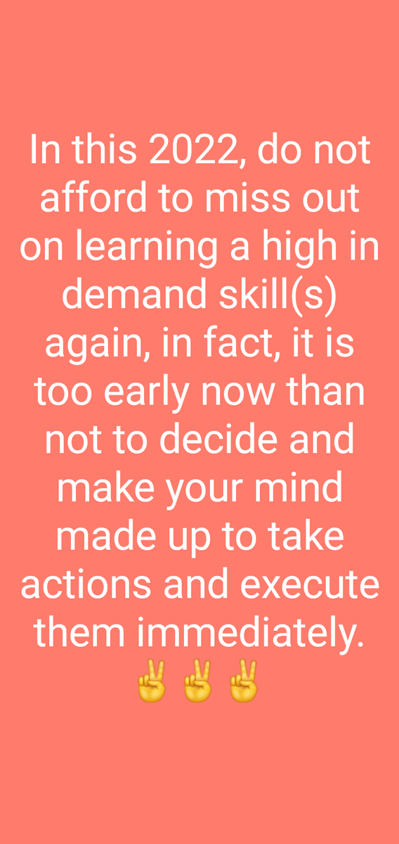 Mhide_official's tweet photo. You have to learn a high in demand skill if not skills.
In this 2022, do not afford to miss it again, in fact, it is too early now than not to decide and make your mind made up to take actions and execute them immediately.
#LINKPOINT https://t.co/8zXDvWYkpU