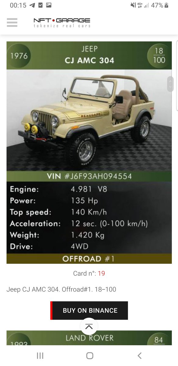 NFTGARAGE_ORG's tweet photo. BUY YOUR NEW NFT CAR ON https://t.co/DujhLoNJ02
#NFTs #NFTCommunity #NFTGame #nftcollectors #NFTcommunitiy @NFTupdate @Coinbase_NFT @TheBinanceNFT @nftalarm @nftomatic @nftcards https://t.co/HwlAganZz9