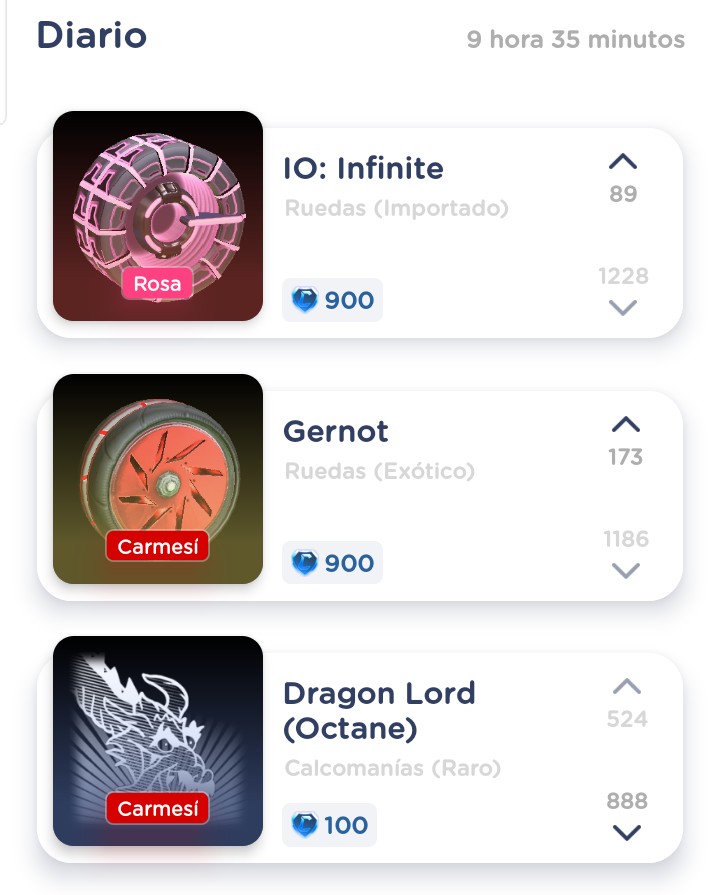 RocketShop_'s tweet photo. 7 January 2022

Heatwave - 2000cr
Voxel (Sky Blue) 2200

IO: Infinite (Pink) 900cr
Gernot (Crimson)
Octane - Dragon Lord (Crimson) 100cr
Burnout (Lime) 600cr
Komodo (Yellow) 1000cr
Komodo - Power Take (Burnt Siena) 100cr https://t.co/jGjslAYIJJ