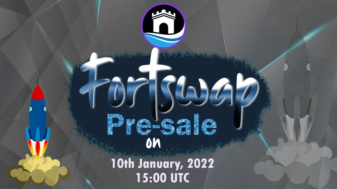 fort_swap's tweet photo. Hello Fortswap Community we hope all of us we are Fine, We have good news to inform you that our Pre-sale coming soon on 10th,January 2022 at 15:00 UTC so stay turned.

#bitcoin #BinanceSmartChain #fortswap #presale #cryptocurrency #news #AMA https://t.co/Ot5Dmuc4YL